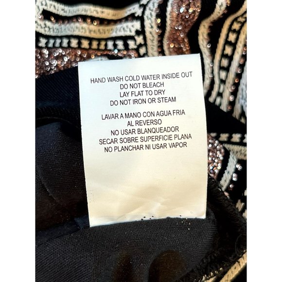 Speechless Women Glitter Bodycon Dress D65721J444 Round Neck Zip Black Silver 9 - Picture 10 of 11